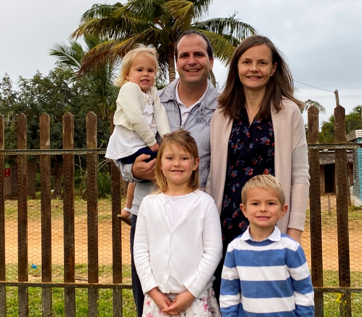 Mr Yoann and Dr Rebecca Escach with their children Mr Yoann and Dr Rebecca Escach with their children